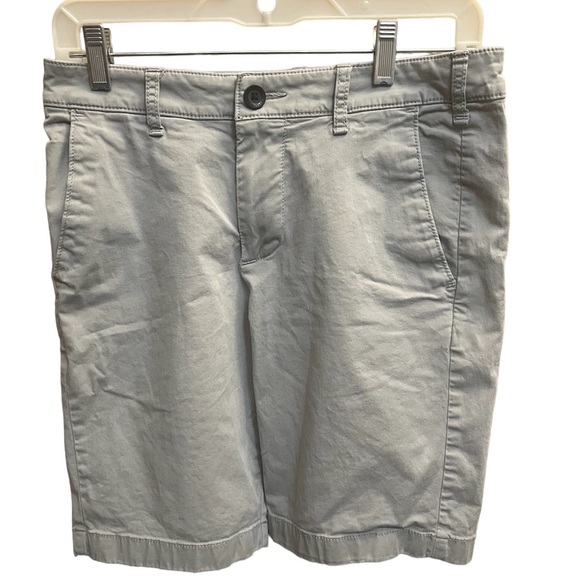 HOLLISTER Epic Flex Flat-Front 9" Short SZ 28 Four Pocket Khaki Tan Classic EUC - Picture 2 of 8